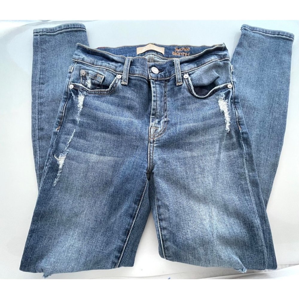 7 for all mankind, size 27, women’s The Ankle Skinny distressed jeans